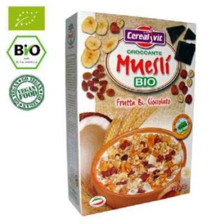 Musli bio cu fructe si ciocolata Cerealvit, 375 g, La finestra Sul Cielo