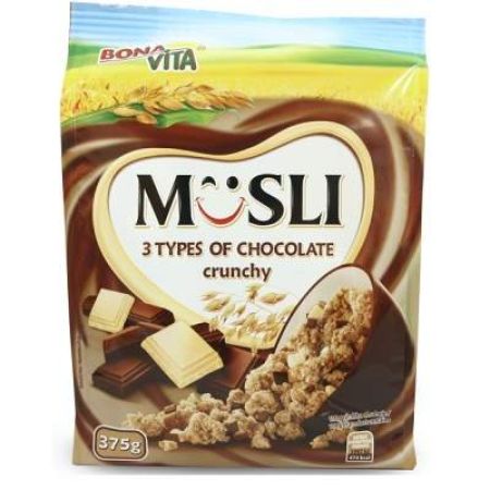 Musli crocant cu ciocolata, 375 gr, Bonavita