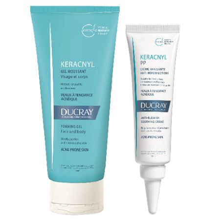 Oferta Pachet Crema anti-acnee Keracnyl PP si Gel spumant, 30 + 100 ml, Lab Ducray