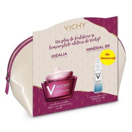 Oferta Pachet Crema energizanta ten normal-mixt Idealia si Gel Booster Mineral 89, Vichy