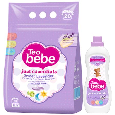 Oferta Pachet Detergent cu Lavanda, 1,5Kg, si balsam, 250ml, Teo Bebe