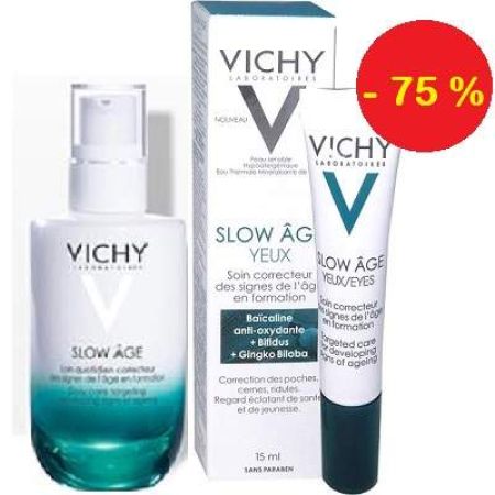 Oferta Pachet Fluid ingrijire zilnica si Crema de ochi Slow Age, Vichy