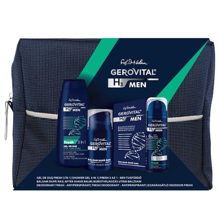 Oferta Pachet Gel de dus, Balsam dupa ras si Deodorant Fresh Men, Gerovital