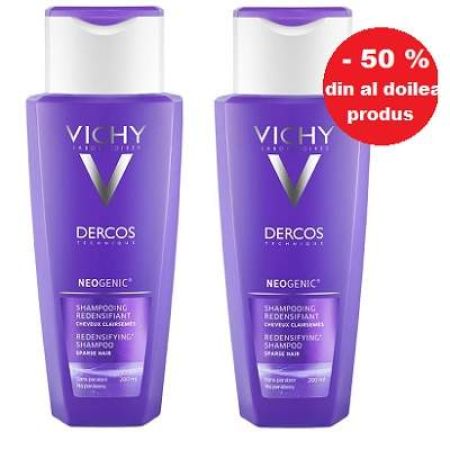 Oferta Pachet Sampon redensificator par rar Dercos Neogenic, 1+1, Vichy