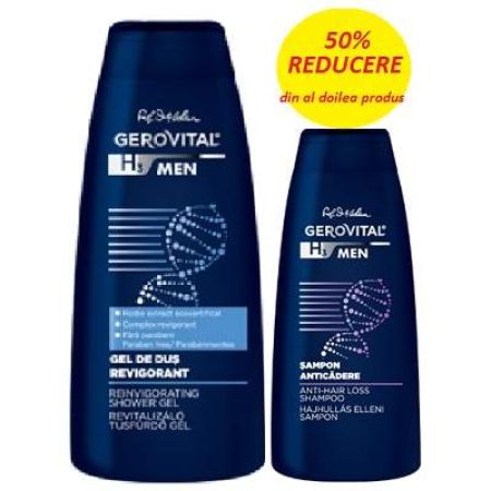 Oferta Pachet Sampon si Gel de dus H3 Men, Gerovital