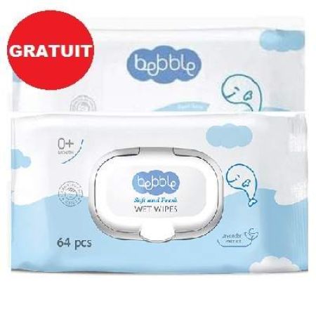 Oferta Pachet Servetele umede Lavanda, +0luni, 64+64buc, Bebble