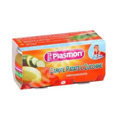 Omogenizat de morcovi, cartofi si dovlecei, Gr. +4 luni, 2x80 g, Plasmon