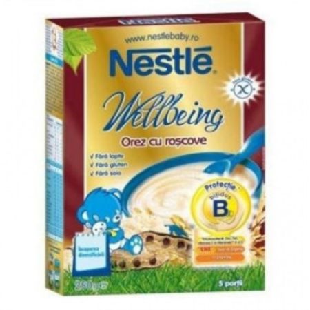 Orez cu roscove Wellbeing, +6 luni, 250 g, Nestle