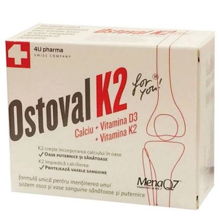 Ostoval K2, D3 si Calciu, 60 cpr, PharmaSwiss