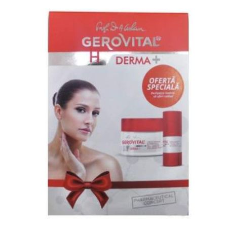 Pachet Crema antirid si fermitate, 50 ml + Crema antirid contur ochi, 15 ml, Gerovital H3 Derma 