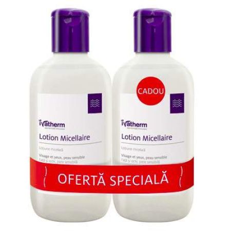 Pachet Lotiune micelara, 2x250 ml, Ivatherm (1+1 Cadou)