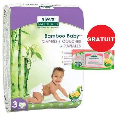 Pachet Oferta Scutec Bamboo Baby nr.3, 6-11Kg, 28 buc, Aleva Naturals