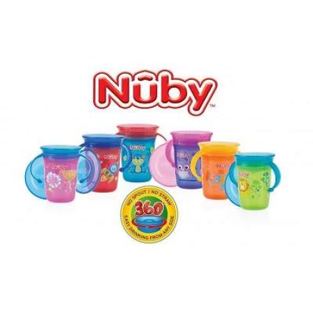 Pahar decorat cu manere, 240ml, 6L+, 10410, Nuby