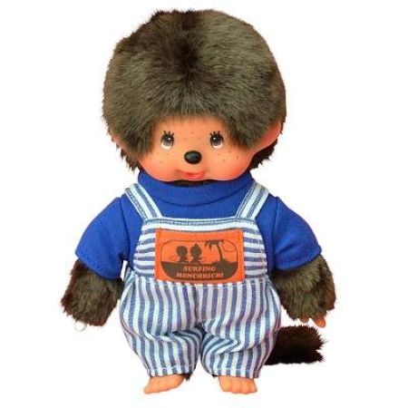 Papusa Baietel cu Salopeta albastra +3 ani, Monchhichi