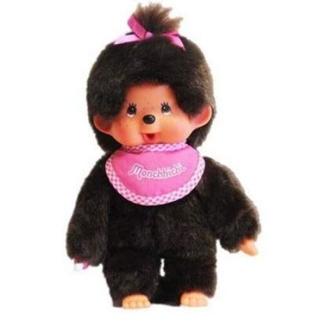 Papusa bebe cu bavetica roz, +3 ani, 20cm, 255070, Monchhichi