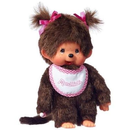 Papusa Bebe cu bavetica roz, +3 ani, 20cm, 255550, Monchhichi