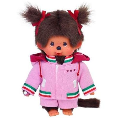 Papusa Fetita in trening roz, +3 ani, 20cm, Monchhichi