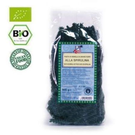 Paste Bio fusilli din grau cu spirulina, 500 g, La Finestra Sul Cielo