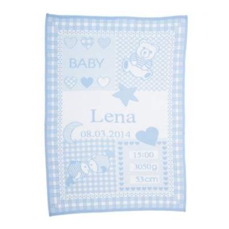 Paturica personalizata zodiac blue, 100x75 cm, Ecocotton