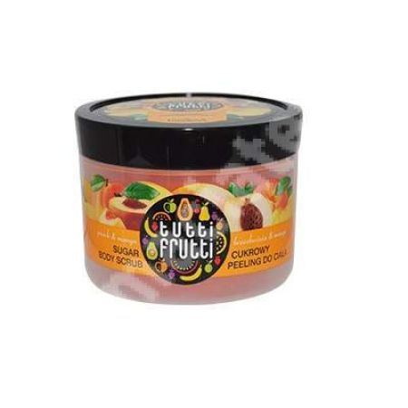 Peeling cu cristale de zahar cu aroma de piersici si mango, 300 g, Farmona