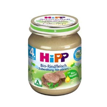 Piure Bio cu carne de vitel, Gr. 4 luni, 125 g, Hipp