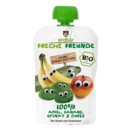 Piure Bio cu spanac, 100 g, Freche Freunde