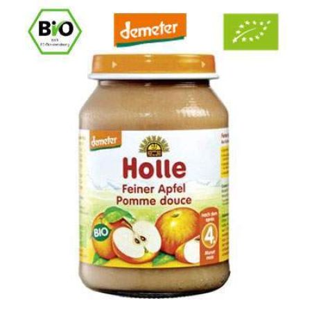 Piure Bio de mere, +4luni, 190 g, Holle Baby Food