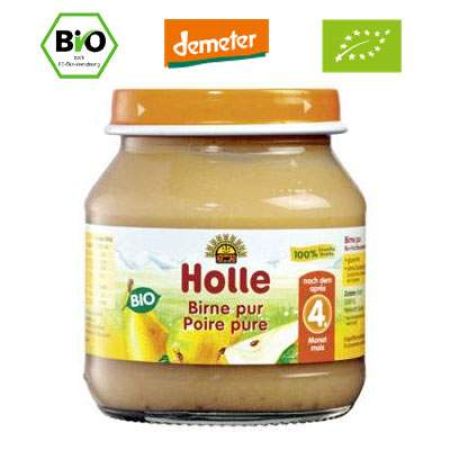 Piure Bio de pere, Gr. 4 luni, 125 g, Holle Baby Food