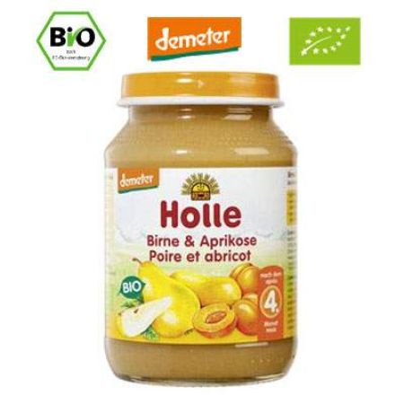 Piure Bio de pere si caise, Gr. 4 luni, 190 g, Holle Baby Food