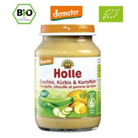 Piure Bio din cartofi, zucchini si dovleac, Gr. 6 luni, 190 g, Holle Baby Food