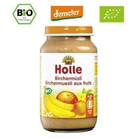 Piure Bio din fructe cu musli, +8 luni, 220 g, Holle Baby Food