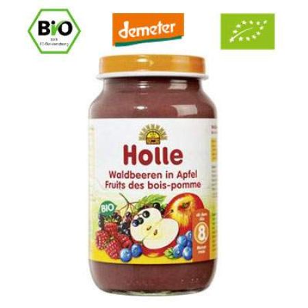 Piure Bio din mere cu fructe de padure, Gr. 8 luni, 220 g, Holle Baby Food