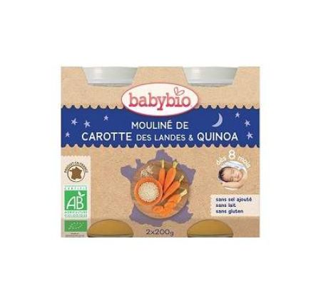 Piure Bio din morcovi si quinoa, +8luni, 2X200g, BabyBio