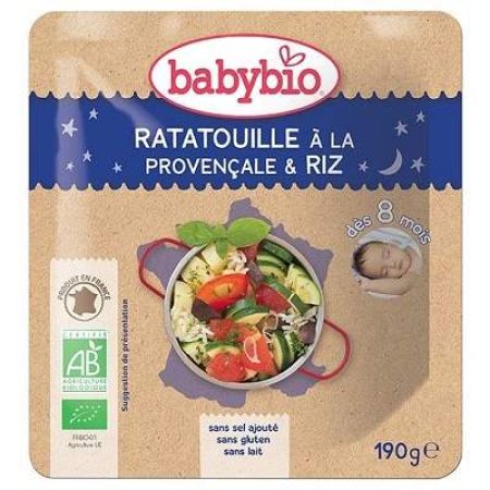 Piure Bio Meniu din legume si orez, +8luni, 190g, BabyBio