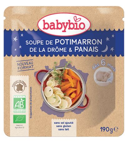 Piure Bio meniu supa de legume si pastarnac, +6luni, 190g, BabyBio