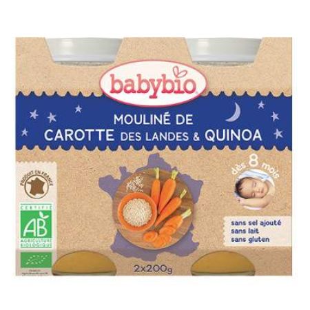 Piure cu crema de morcovi si quinoa, Gr. 8 luni, 2x200 g, Babybio