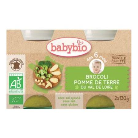 Piure de cartofi si broccoli, Gr. 6 luni, 2x130 g, Babybio