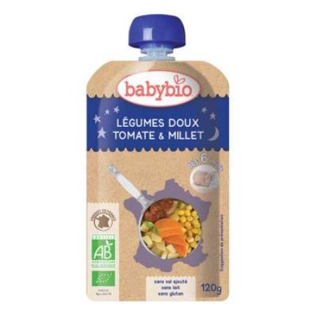 Piure de legume cu tomate si mei, Gr. 6 luni, 120 g, Babybio