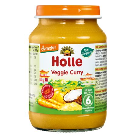 Piure de legume curry fara gluten, +6luni, 190g, Holle Baby Food