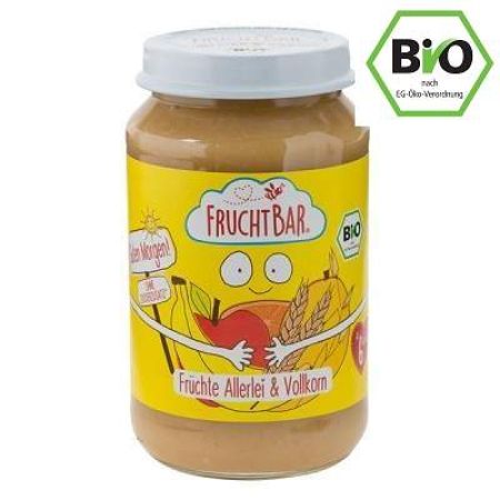 Piure Eco Mix de fructe cu creale integrale, +6luni, 190g, Frucht Bar