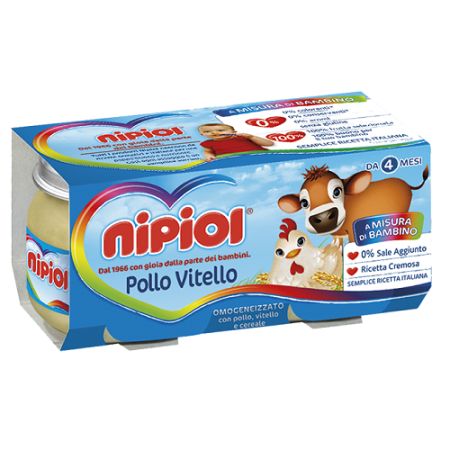 Piure fara gluten din vitel si pui, 2x80 g, +6 luni, Nipiol