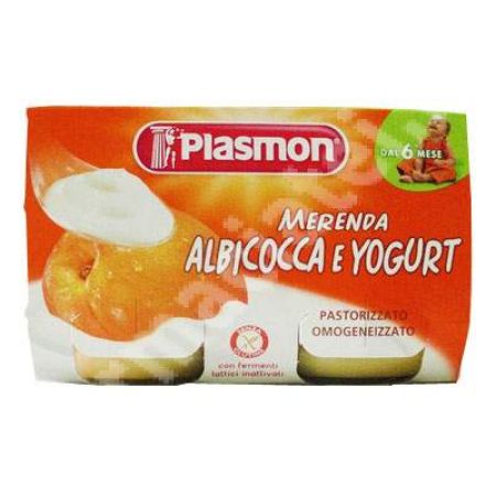 Piure gustare caisa si iaurt, +6 luni, 2x120 g, Plasmon