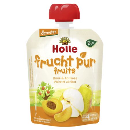 Piure Pouch Bio de Pere si Caise, +4luni, 90 g, Holle Baby Food