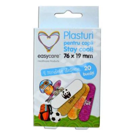 Plasturi pentru copii, Stay Cool, 76x19 mm, 20 bucati, EasyCare