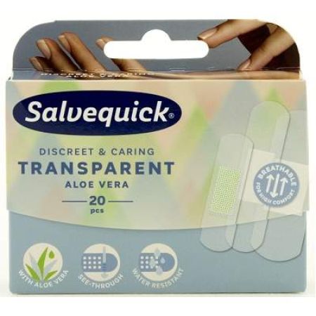 Plasturi transparenti cu Aloe Vera, 20buc, Salvequick