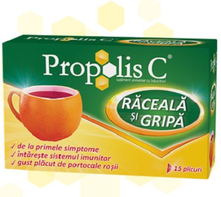 Propolis C cu gust de portocala, 15 plicuri, Fiterman