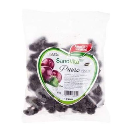 Prune uscate fara samburi, 250 g, Sanovita