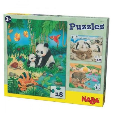 Puzzle Familii de Animale, 18 piese, +3 ani, Haba