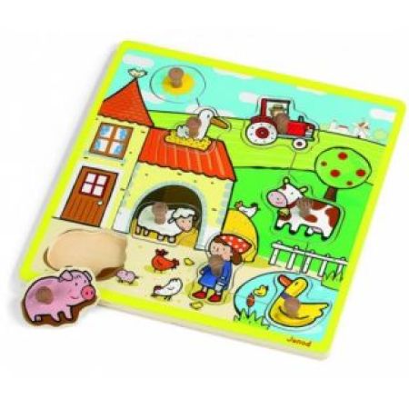 Puzzle din lemn Ferma, HOE05212, Janod