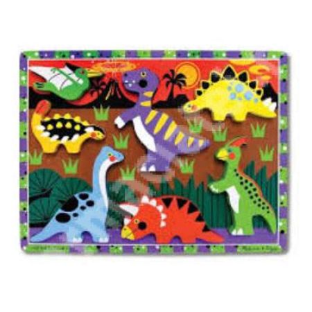 Puzzle lemn in relief Dinozauri, MD3747, Melissa&Doug